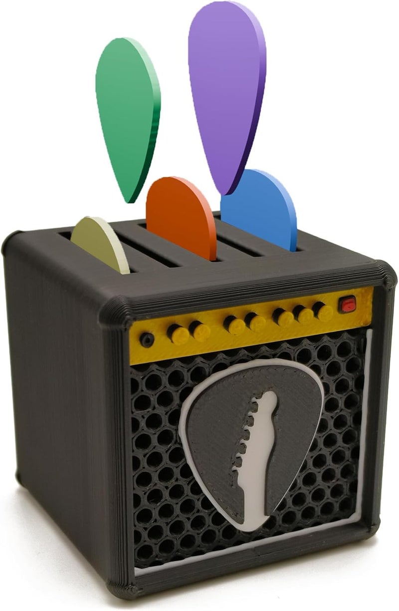 Chordwave Guitar Pick Display Holder Unique Retro Guitar Amp Model Guitar Picks Holder Pick Organizer & Display Case Gift for Music Enthusiasts and Guitar Players, Black - Image 1